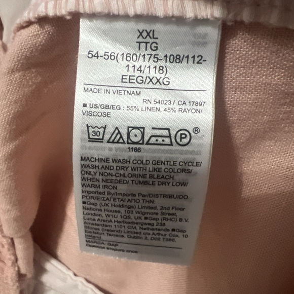 Gap Women’s Linen Blend Pull On Shorts Pink Elastic Waist Size XXL Casual - Picture 9 of 11